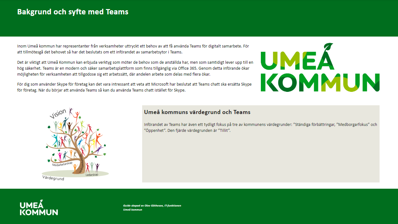 Bild från Umeås handbok om Microsoft Teams.