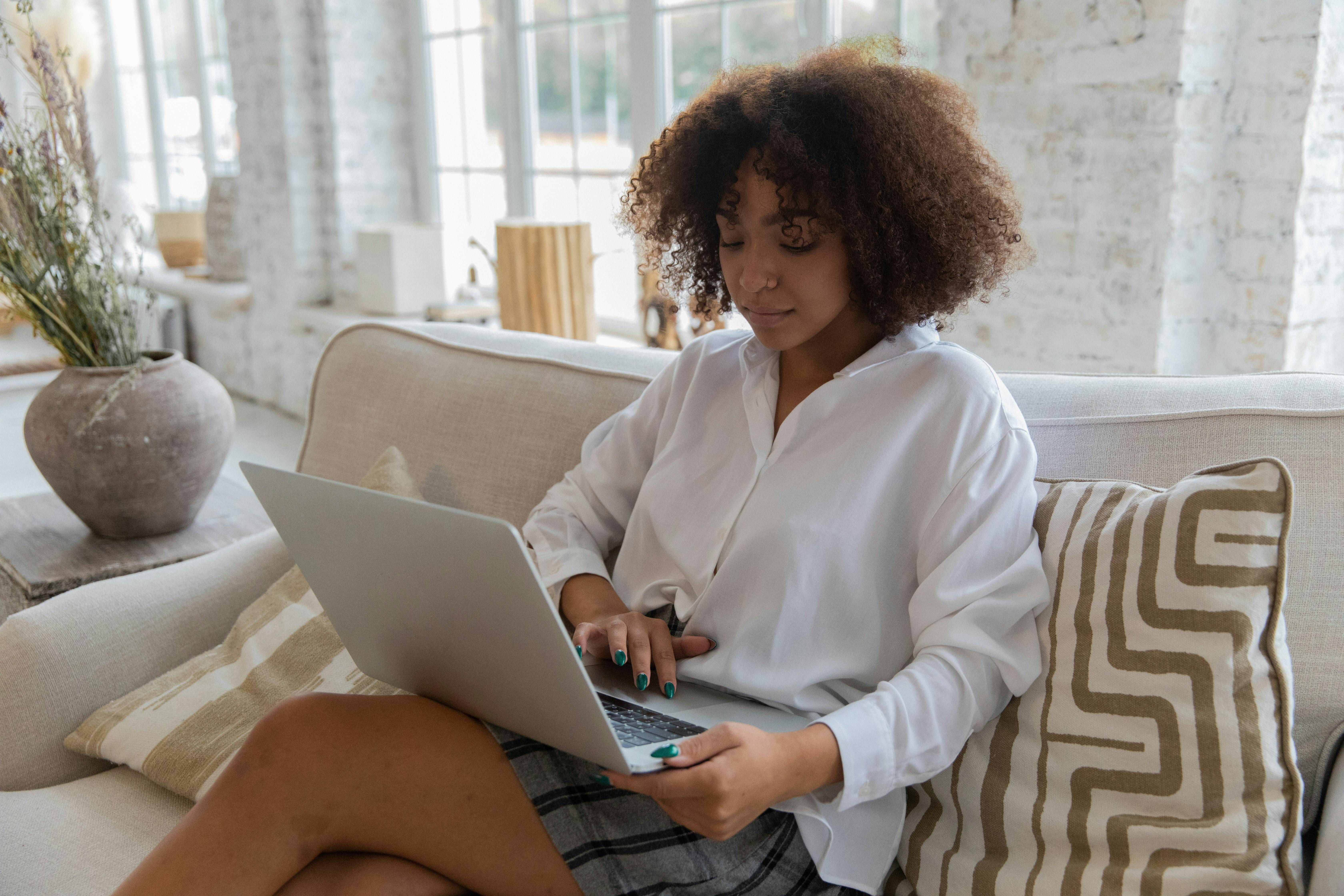 Woman working on a computer