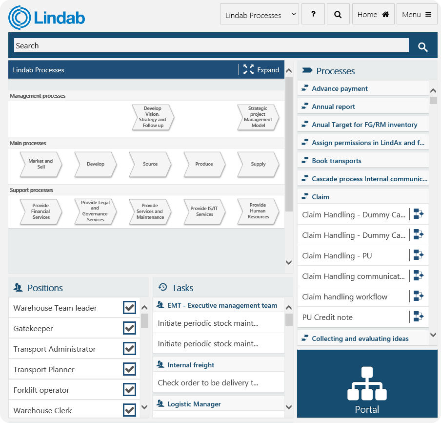 Lindabs InfoCaption portal