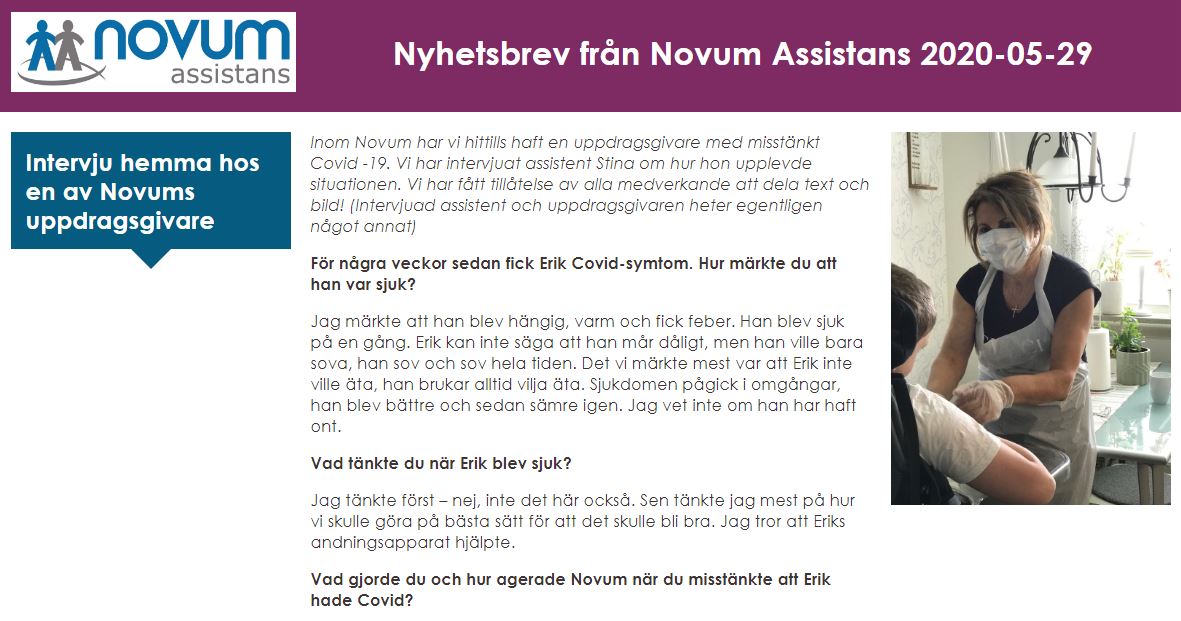 novum assistans nyhetsbrev